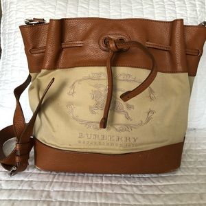 Burberry Tan Canvas and Leather Crossbody Bag